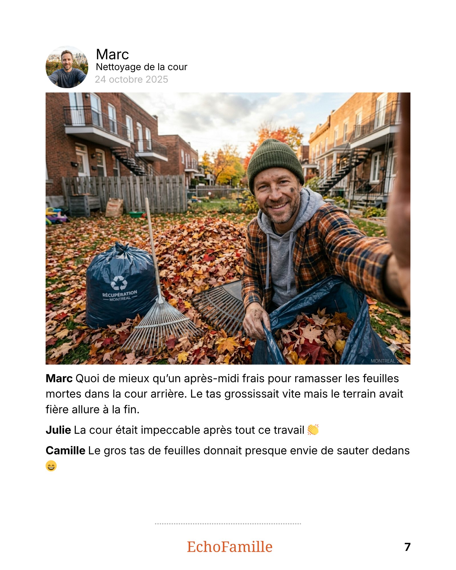 Page intérieure du livret EchoFamille